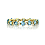 SLOANE STREET 18K Yellow Gold Swiss Blue Topaz & White Diamond Eternity Band